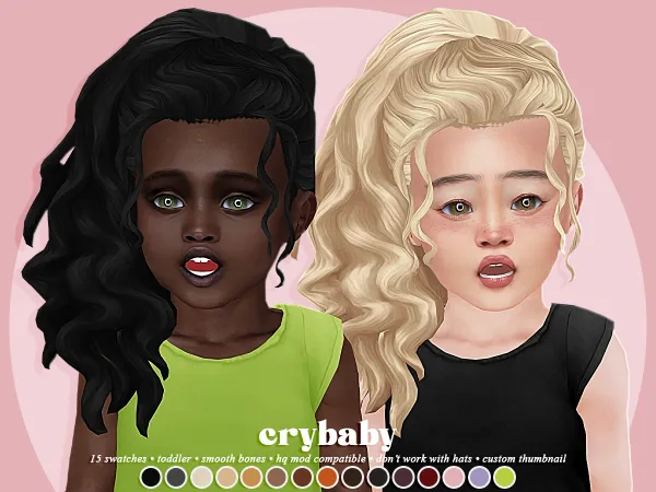 Maxis Match crybaby callie hair (feralpoodles) toddler f by crybaby - The Sims 4 Custom Content