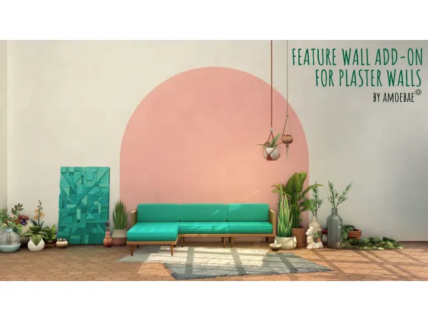Maxis Match FEATURE WALL ADD ON FOR PLASTER WALLS by simsfinds - The Sims 4 Custom Content