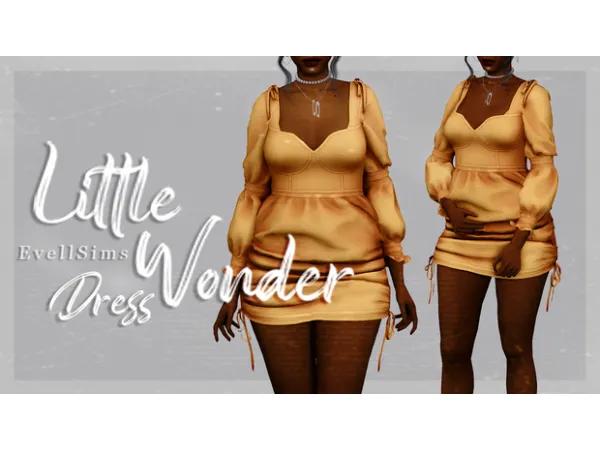 Mix EvellSims_Dress_Little Wonder by simsfinds - The Sims 4 Custom Content