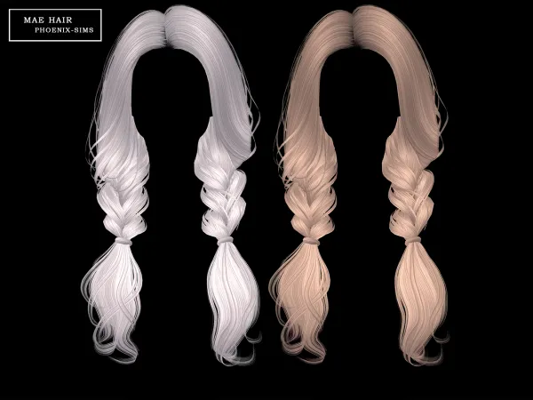 Alpha Mae Hair by phoenixsims4 - The Sims 4 Custom Content