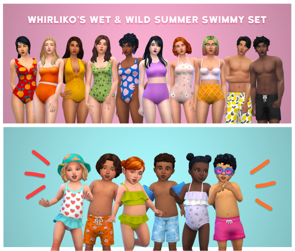 Maxis Match whirlikos wet wild summer swimmy set by simsfinds - The Sims 4 Custom Content