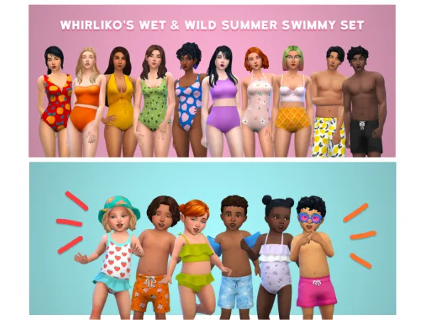 Maxis Match whirlikos wet wild summer swimmy set - The Sims 4 Custom Content
