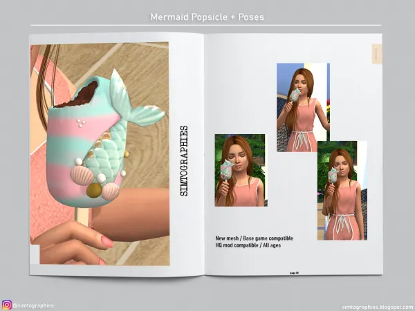 Mix Mermaid Popsicle and Poses by simtographies - The Sims 4 Custom Content