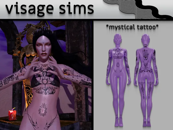 Mix mystical tattoo by v1s4g3 - The Sims 4 custom content