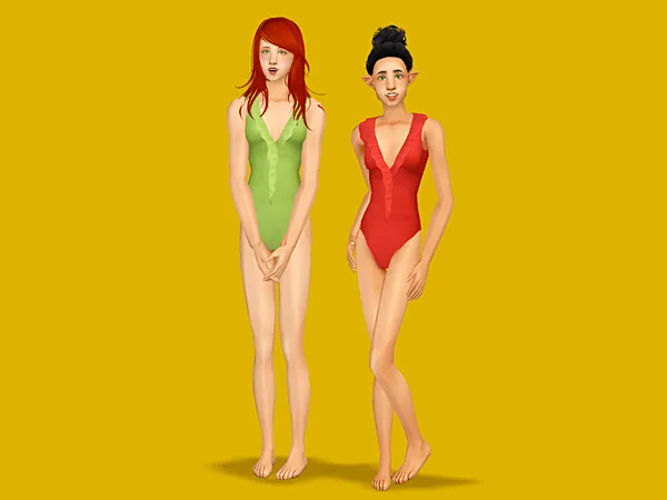 Frilly Swimwear Mashup by simsfinds - The Sims 2 Custom Content