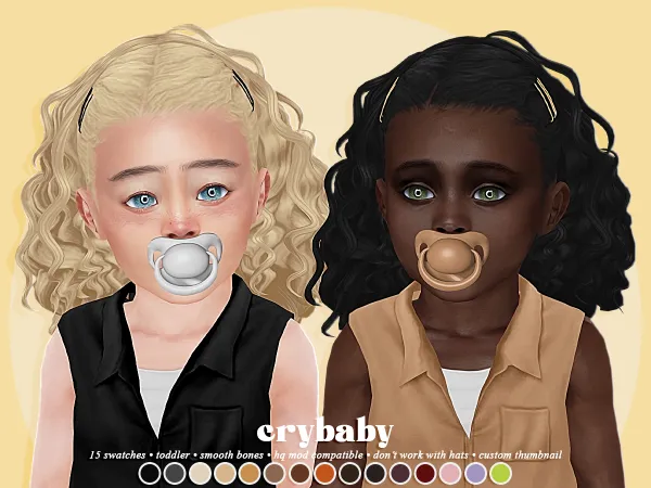 Alpha crybaby thema hair pins (simstrouble) toddler f by crybaby - The Sims 4 Custom Content