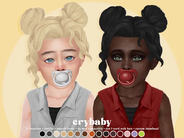 Alpha crybaby jules hair (imvikai) toddler f by crybaby - The Sims 4 Custom Content