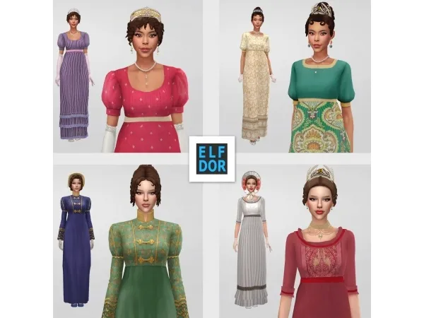 Maxis Match July Collection 1 Regency Set by elfdor - The Sims 4 custom content