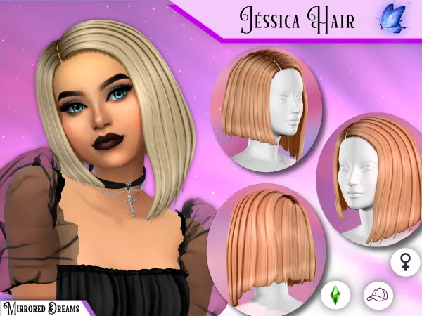 Maxis Match JÉSSICA HAIR (NOW FREE) by mirroreddreamscc - The Sims 4 Custom Content
