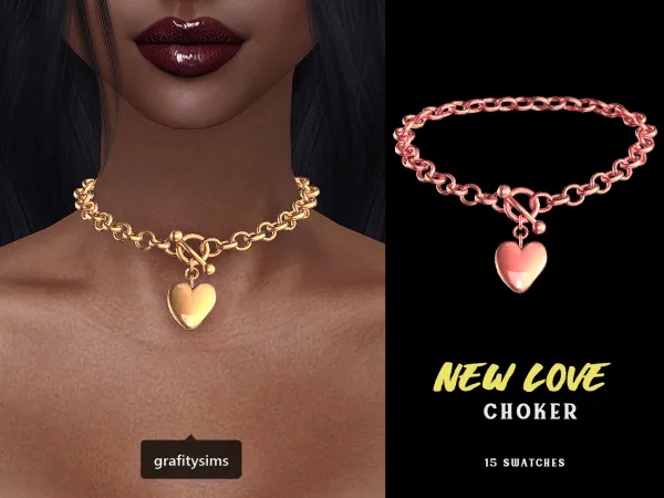 Alpha New Love Choker by grafity-cc - The Sims 4 Custom Content