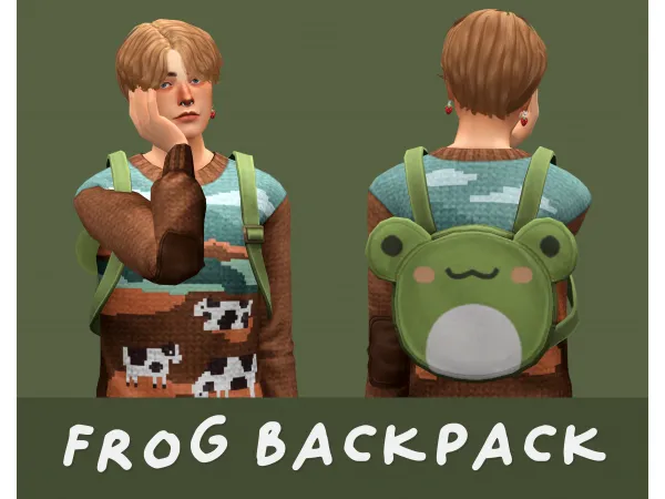 Maxis Match frog backpack by simsfinds - The Sims 4 Custom Content