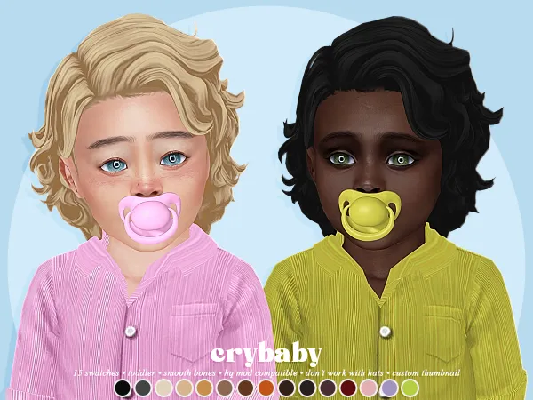 Maxis Match crybaby jazz riff hair (simstrouble) toddler m by crybaby - The Sims 4 Custom Content