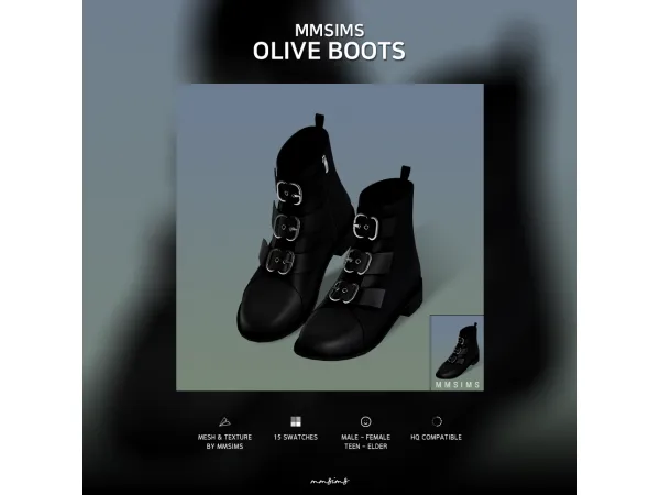 Alpha MMSIMS Olive Boots by simsfinds - The Sims 4 Custom Content