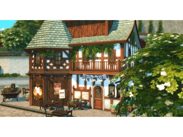 Maxis Match Angel's Share tavern (Genshin Impact build) by simsfinds - The Sims 4 Custom Content