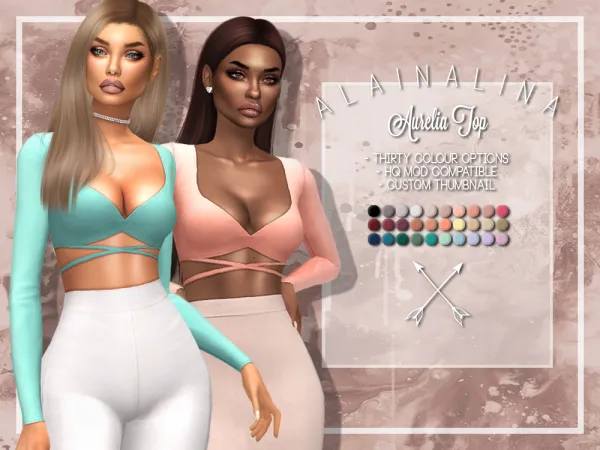 Maxis Match Aurelia Top by alainalina - The Sims 4 Custom Content