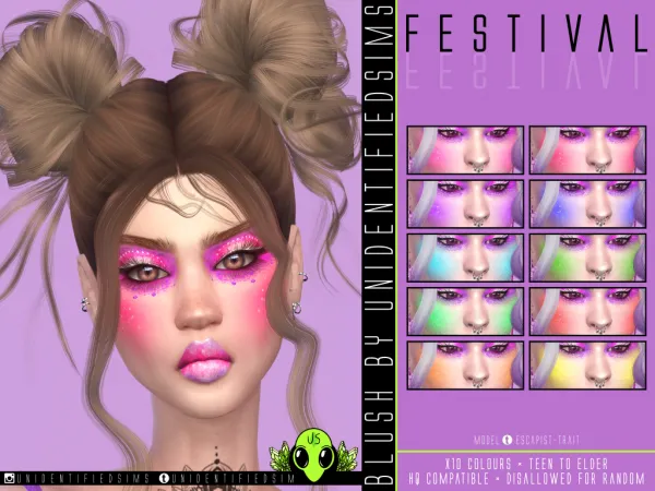 Mix Festival Makeup Set Blush - The Sims 4 Custom Content
