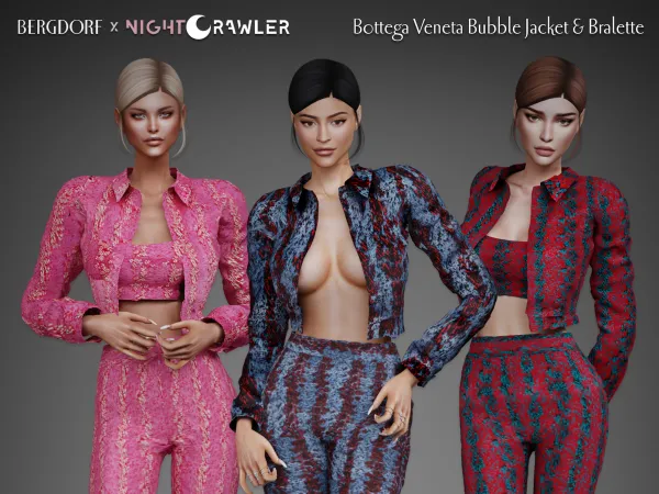 Alpha bottega veneta bubble jacket by bergdorfsims - The Sims 4 Custom Content