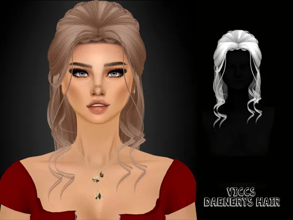 Alpha VICCS_DAENERYS HAIR by viccs - The Sims 4 Custom Content