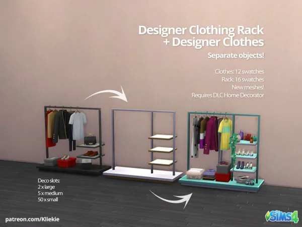 Mix Designer Clothing Rack Designer Clothes by simsfinds - The Sims 4 Custom Content