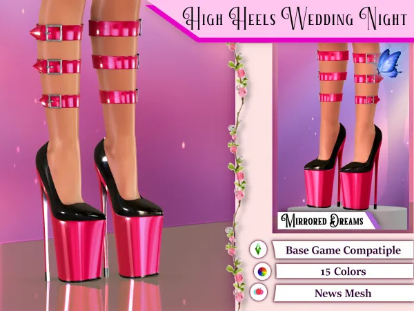 Alpha HIGH HEELS WEDDING NIGHT (NOW FREE) by mirroreddreamscc - The Sims 4 Custom Content