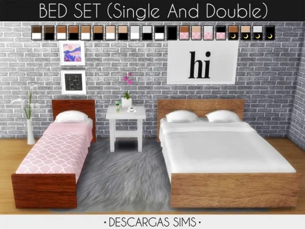 Alpha Bed Set - The Sims 4 Custom Content