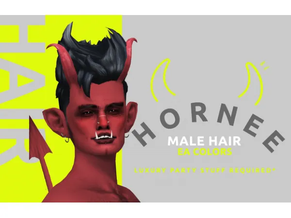 Maxis Match gerbithats_hair m_hornee_BGC by simsfinds - The Sims 4 Custom Content