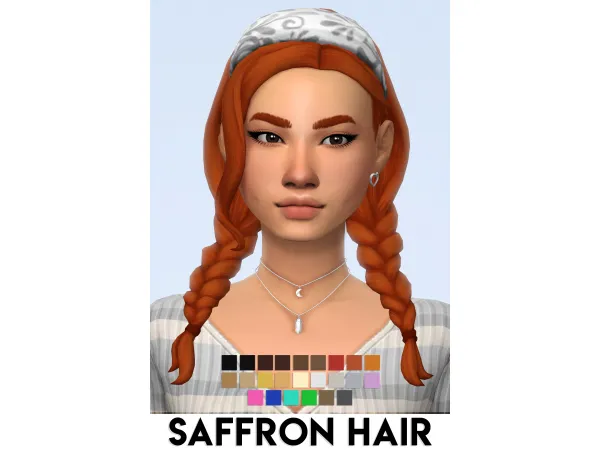 Maxis Match SAFFRON HAIR by simsfinds - The Sims 4 Custom Content