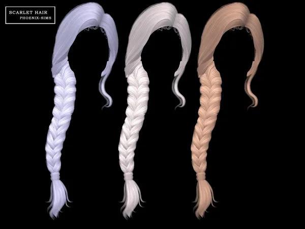 Alpha Scarlet Hair by phoenixsims4 - The Sims 4 Custom Content