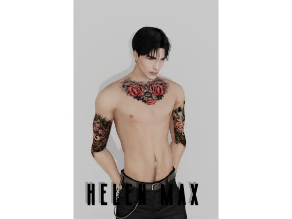 Mix Helen Max tattoo 01 by simsfinds - The Sims 4 Custom Content