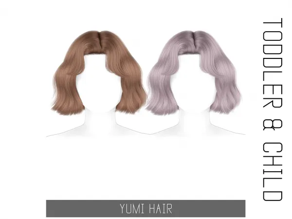 Alpha YUMI HAIR TODDLER CHILD by simpliciaty - The Sims 4 Custom Content