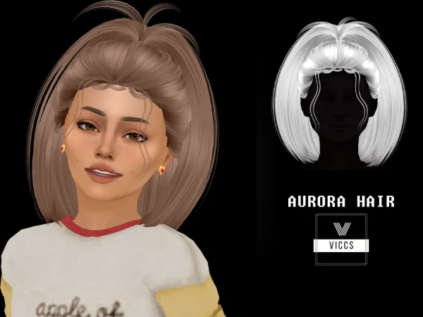Alpha VICCS_ AURORA HAIR KIDS VERSION by viccs - The Sims 4 Custom Content