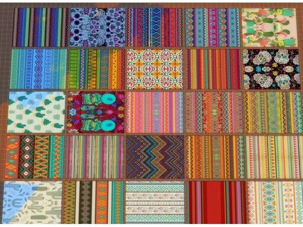 Maxis Match Mexican style patterns rug by simsfinds - The Sims 4 Custom Content