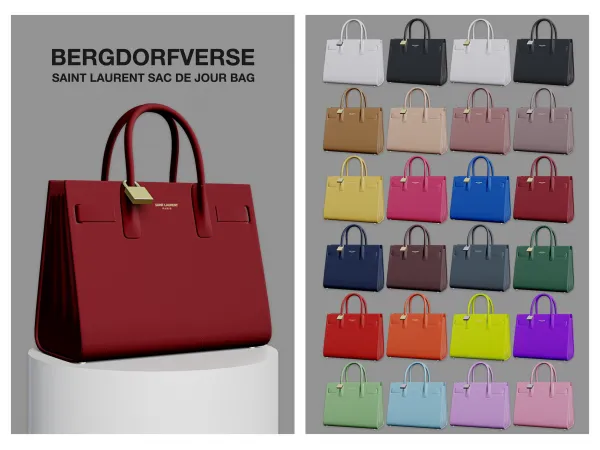 Alpha Saint Laurent Sac De Jour Bag by bergdorfsims - The Sims 4 Custom Content