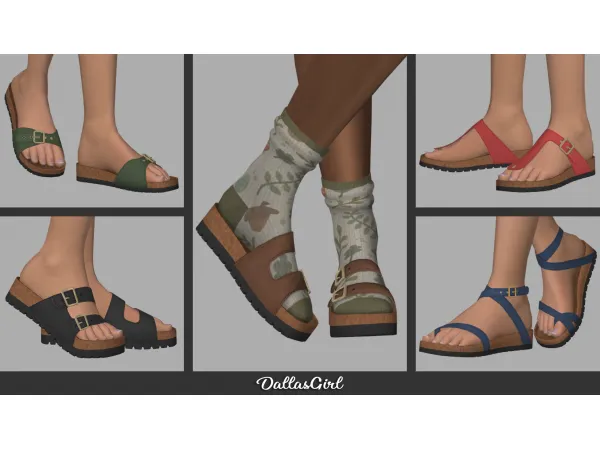 Mix Birkenstocks Collection by simsfinds - The Sims 4 Custom Content