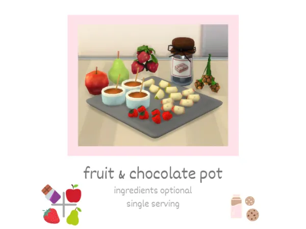 Maxis Match fruit chocolate snack pot by Littlbowbub - The Sims 4 Custom Content
