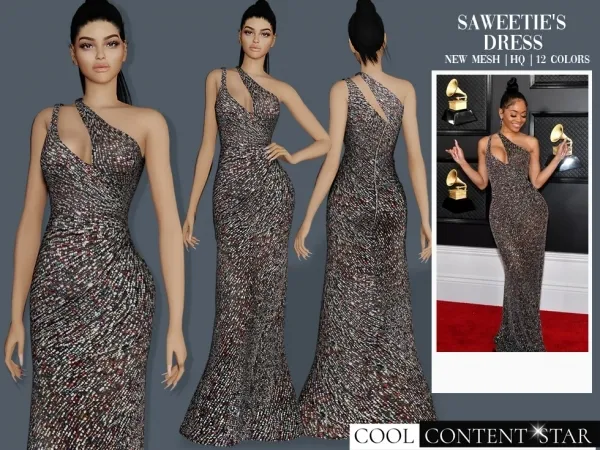 Alpha Saweetie's Dress by cool_content_star - The Sims 4 Custom Content