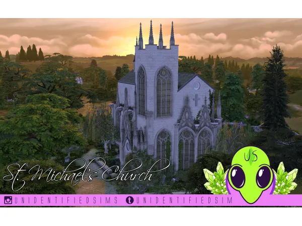 Maxis Match St Michael's Parish Church by simsfinds - The Sims 4 Custom Content