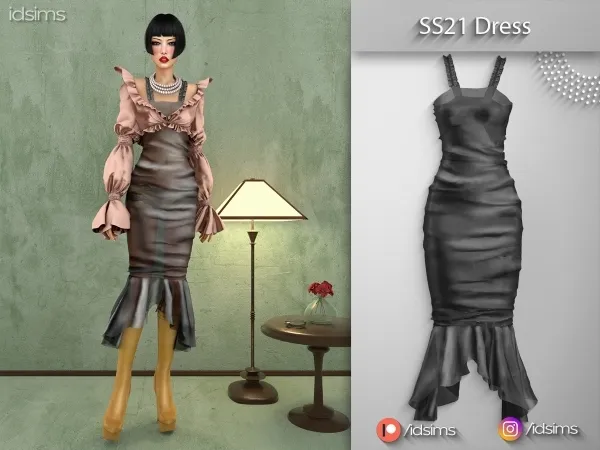 Alpha SS21 Dress by polygoncouture - The Sims 4 custom content