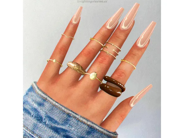 Alpha Brenda Rings for Early Access by Nightingale Sims - The Sims 4 Custom Content