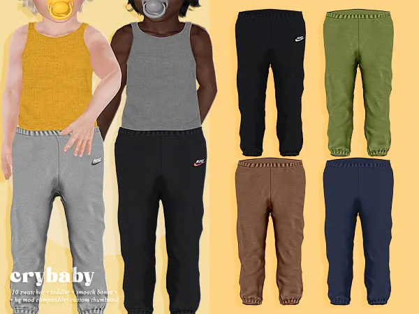 Alpha crybaby jamie sweatpants (jwofles) toddler m by crybaby - The Sims 4 Custom Content