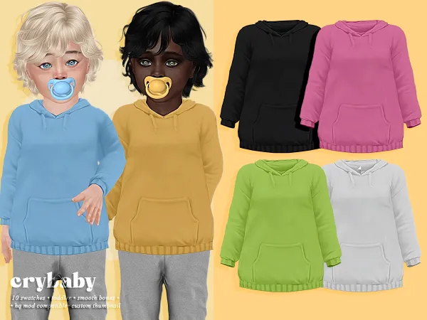 Alpha crybaby nomoschino hoddie (jwofles) toddler f by crybaby - The Sims 4 Custom Content