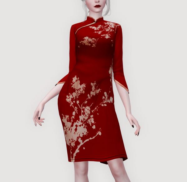 Maxis Match Qipao by simsfinds - The Sims 4 Custom Content