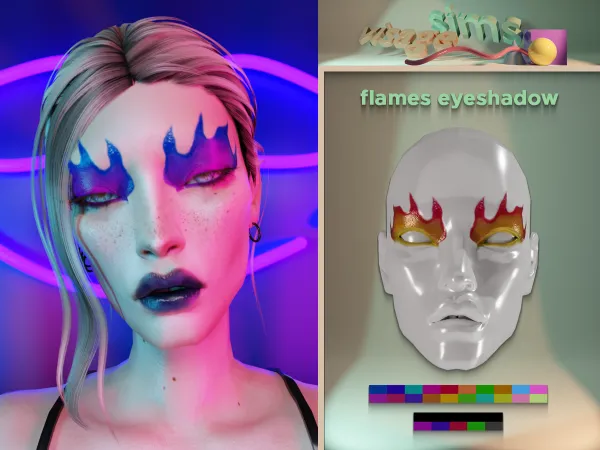 Alpha flames eyeshadow by v1s4g3 - The Sims 4 custom content