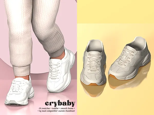 Mix crybaby withe leather sneakers (jius) by crybaby - The Sims 4 custom content