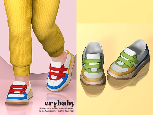 Mix crybaby steffey velcro sneakers (mmsims) by crybaby - The Sims 4 custom content