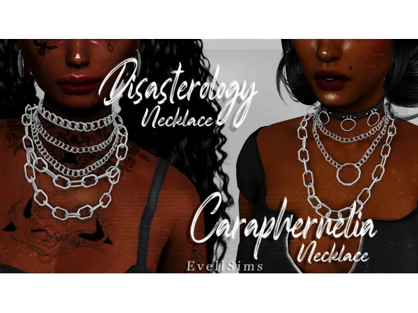 Alpha Caraphernelia Disasterology Necklaces by simsfinds - The Sims 4 Custom Content