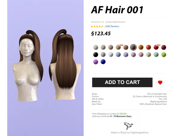 Alpha AF Hair 001 by simsfinds - The Sims 4 Custom Content