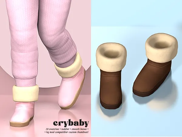 Mix crybaby comfy shearling boots (nords) by crybaby - The Sims 4 custom content