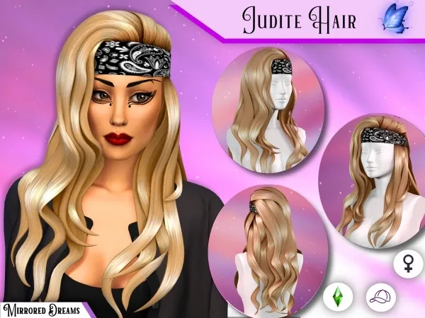 Maxis Match JUDITE HAIR by mirroreddreamscc - The Sims 4 Custom Content