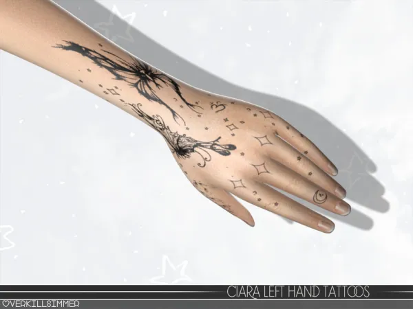 Mix Ciara left hand tattoos by overkillsimmer - The Sims 4 Custom Content
